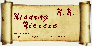 Miodrag Miričić vizit kartica